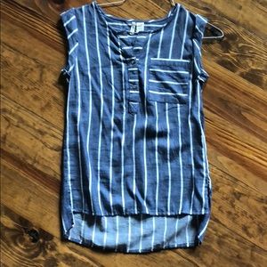 Chambray and white stripe shirt